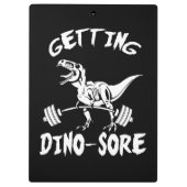 T-Rex, Getting Dino Wore, Funny, Cartoon, Workout Klemmbrett (Rückseite)
