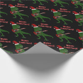 T-Rex Gitarren-Weihnachten Geschenkpapier (Ecke)