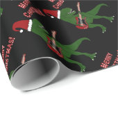 T-Rex Gitarren-Weihnachten Geschenkpapier (Rolleneckpunkt)