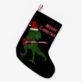 T-Rex Gitarren-Weihnachten Kleiner Weihnachtsstrumpf (Vorderansicht (hängend))