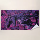 T-Rex-Graffiti-Urbane-Dinosaurier-Illustration Strandtuch (Vorderseite)
