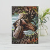 T-Rex-Grußkarte Feiertagskarte (Stehend Vorderseite)