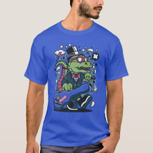 T REX GUITAR PLAYER, DINOSAUR MUSS SPIELEN T-Shirt
