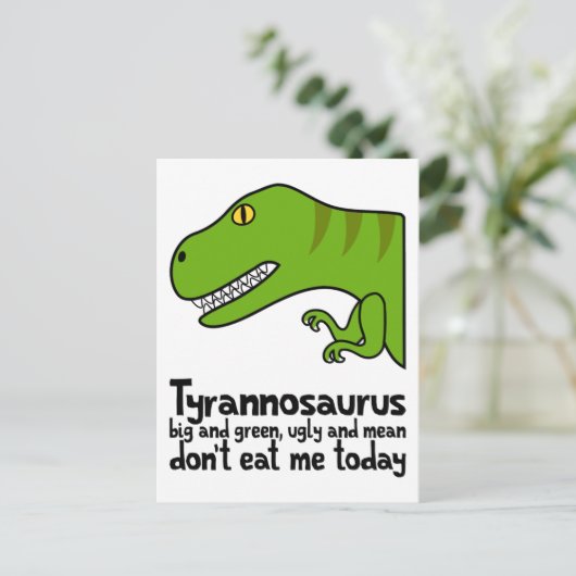 T-Rex Haiku Postkarte (Stehend Vorderseite)