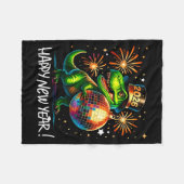 T Rex Happy New Year 2026 Disco Ball Fireworks Tee Fleecedecke (Vorderseite (Horizontal))