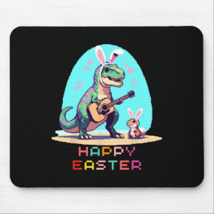 T-rex Happy Oaster Eggs Retro Vintag Pixel Art Ro Mousepad