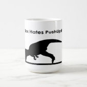 T-Rex Hasse, diePushups drücken, ups den lustigen Kaffeetasse (Mittel)