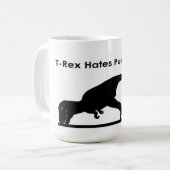 T-Rex Hasse, diePushups drücken, ups den lustigen Kaffeetasse (Vorderseite Links)