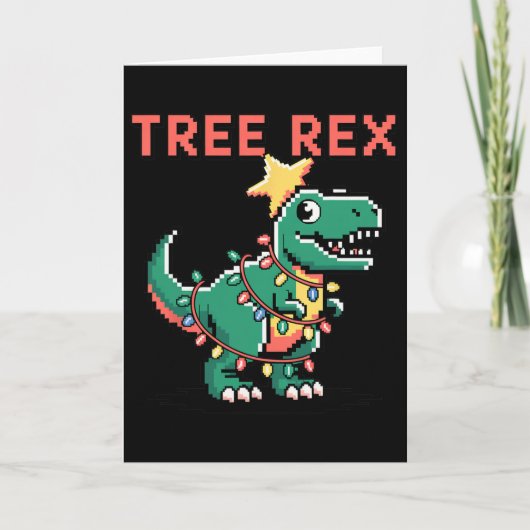 T-Rex hässlicher Weihnachtspullover Dinosaurier We Karte (Vorderseite)