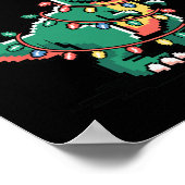 T-Rex hässlicher Weihnachtspullover Dinosaurier We Poster (Ecke)