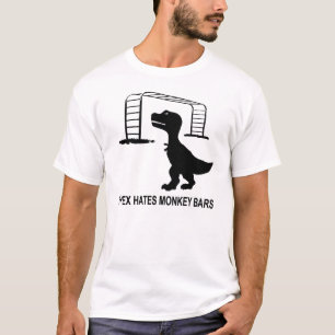 T-Rex hasst Affe-Stangen-hellen T - Shirt