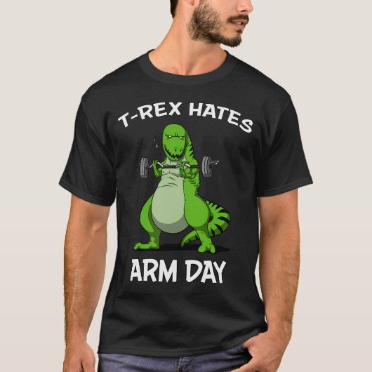T-Rex hasst Arm-Tag T-Shirt (Vorderseite)