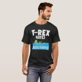 T-Rex hasst Backhub Funny schwimmen Dinosaurier Sw T-Shirt (Vorne ganz)