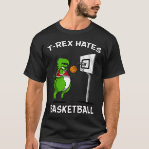 T-Rex hasst Basketball Lustige kurze Arme Dinosaur T-Shirt