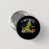 T-Rex hasst CPR Dinosaurier Funny Nurse Rescue Inj Button (Vorne & Hinten)