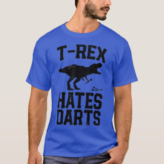 T rex hasst Darts Lustiger Dartspieler Dinosaurier T-Shirt