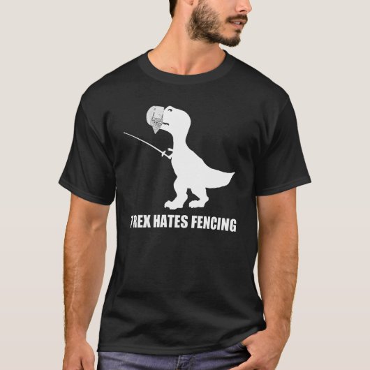 T-Rex hasst dunklen T - Shirt einzäunen (Vorderseite)
