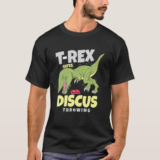 T Rex hasst es, dass Diskus Spur und Feldweg werfe T-Shirt (Vorderseite)