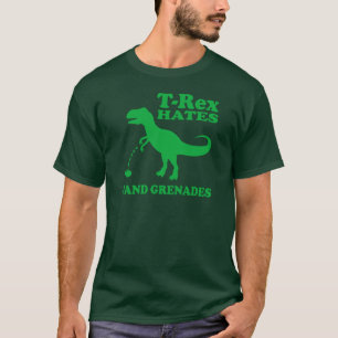 T-Rex hasst Handgranaten T-Shirt