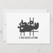 T-rex hasst Heben - Farbe im Hintergrund auswählen Einladung (Rückseite)