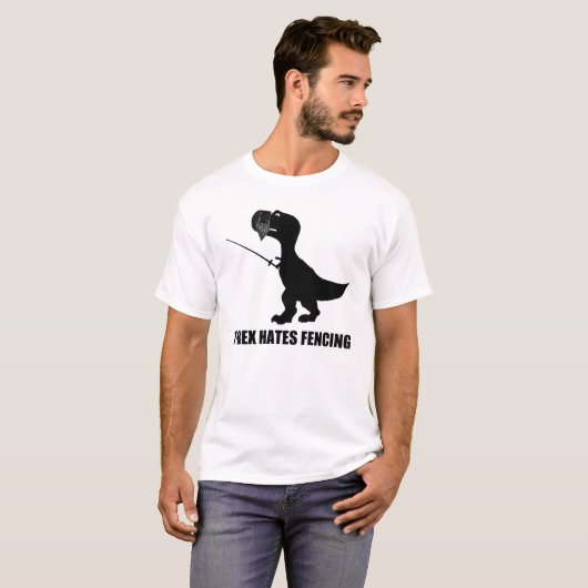 T-Rex hasst hellen T - Shirt einzäunen (Vorne ganz)