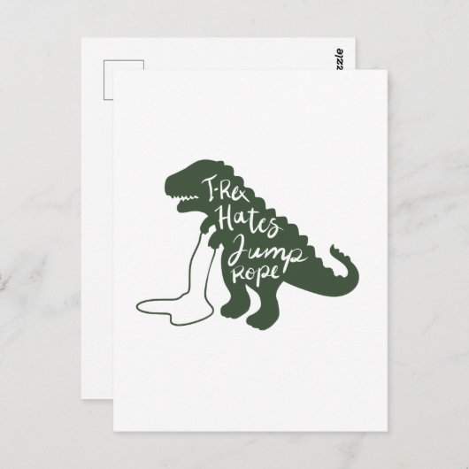 T-rex hasst Jump-Seil - Wählen Sie die Hintergrund Postkarte (Vorne/Hinten)
