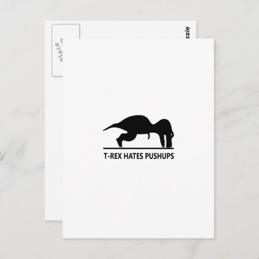 T-rex hasst Liegestütze.ai Postkarte (Vorne/Hinten)