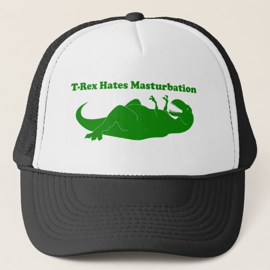 T-rex hasst Masturbations-Fernlastfahrer-Hut Truckerkappe (Vorderseite)