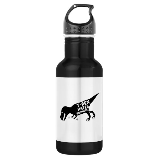 T-Rex hasst Pushups Trinkflasche (Vorderseite)