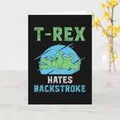 T-Rex hasst Rückschlag schwimmen Schwimmer Schwimm Karte (Gelbe Blume)