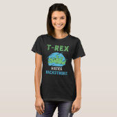 T-Rex hasst Rückschlag schwimmen Schwimmer Schwimm T-Shirt (Vorne ganz)