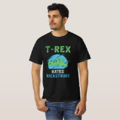 T-Rex hasst Rückschlag schwimmen Schwimmer Schwimm T-Shirt (Vorne ganz)