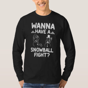T Rex hasst Snowball-Kämpfe Funny Snow Thwing Sn T-Shirt
