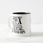 T-Rex hasst Stoß-UPS $18,95 Zweifarbige Tasse (Vorderseite Links)