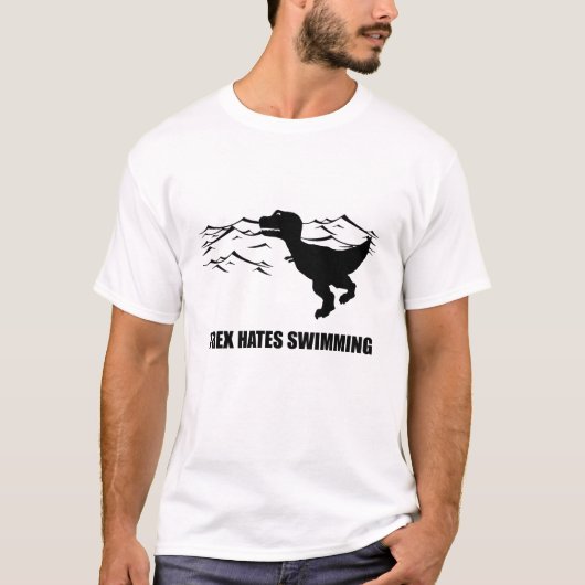T-Rex hasst T - Shirt schwimmen (Vorderseite)