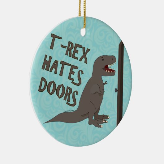 T-Rex hasst Türen Keramikornament (Rechts)