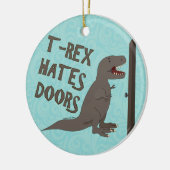 T-Rex hasst Türen Keramikornament (Links)