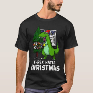 T-Rex hasst Weihnachten Lustiger Dinosaurier Weihn T-Shirt
