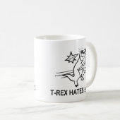 T Rex Hates Boxing Kaffeetasse (VorderseiteRechts)