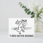 T Rex Hates Boxing Postkarte (Stehend Vorderseite)