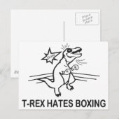 T Rex Hates Boxing Postkarte (Vorne/Hinten)