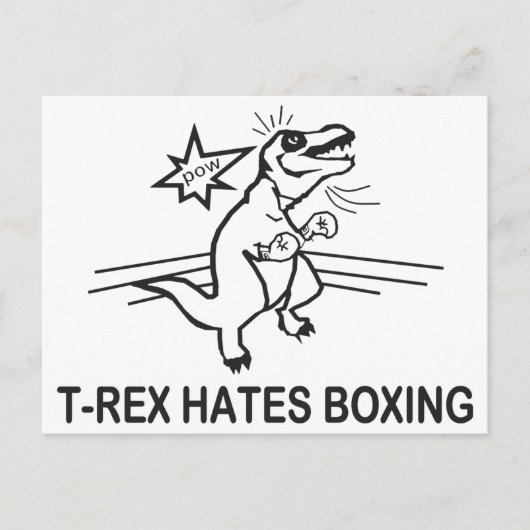 T Rex Hates Boxing Postkarte (Vorderseite)