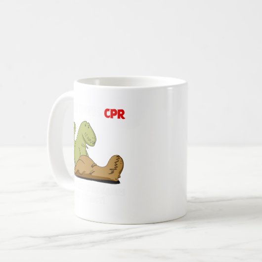 T-REX HATES CPR-TASSE KAFFEETASSE (Vorderseite Links)