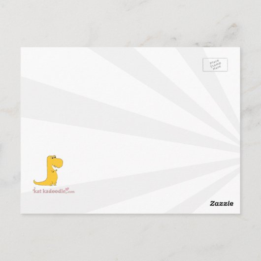 T Rex Hates Gym Class Dinosaur Funny Postcard Postkarte (Rückseite)