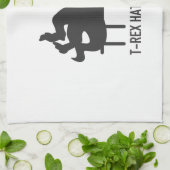 T-rex Hates Heben - Wählen Sie Hintergrundfarbe Geschirrtuch (Gefaltet)