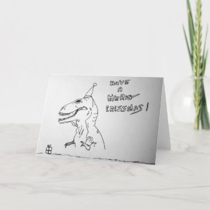 T Rex Hates Openings Weihnachten Karte