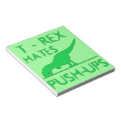 T REX HATES PUSHUPS Funny Dino Design Notizblock (angewinkelt)