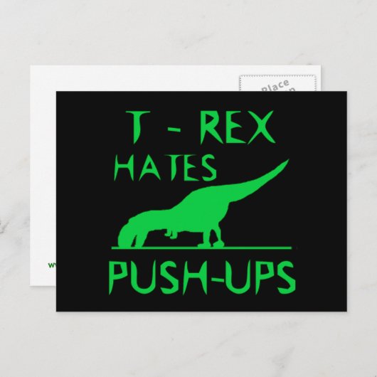 T REX HATES PUSHUPS Funny Dino Design Postkarte (Vorne/Hinten)