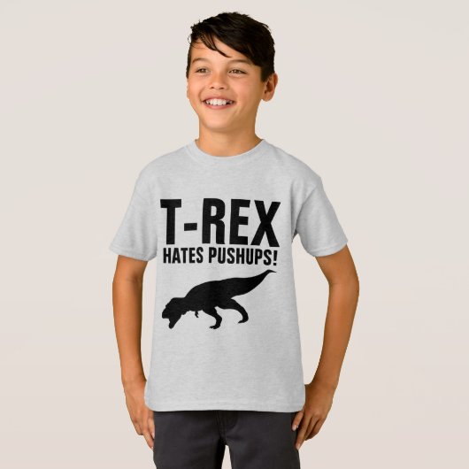 T-REX HATES PUSHUPS! Funny T - Shirt (Vorne ganz)