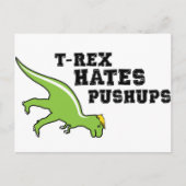 T-rex Hates Pushups Postkarte (Vorderseite)